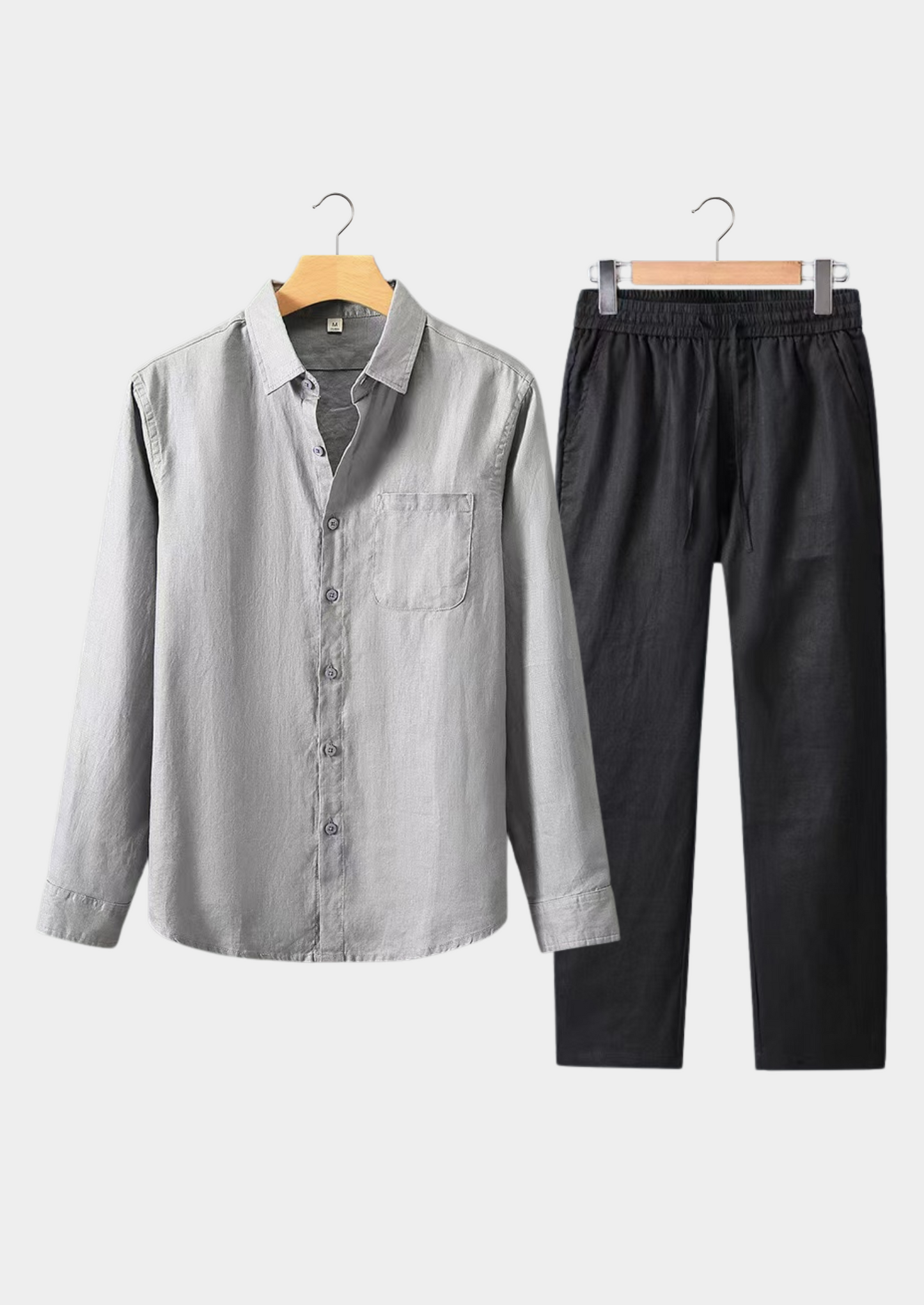 Toscana Longsleeve Linen Set - Gray/Black