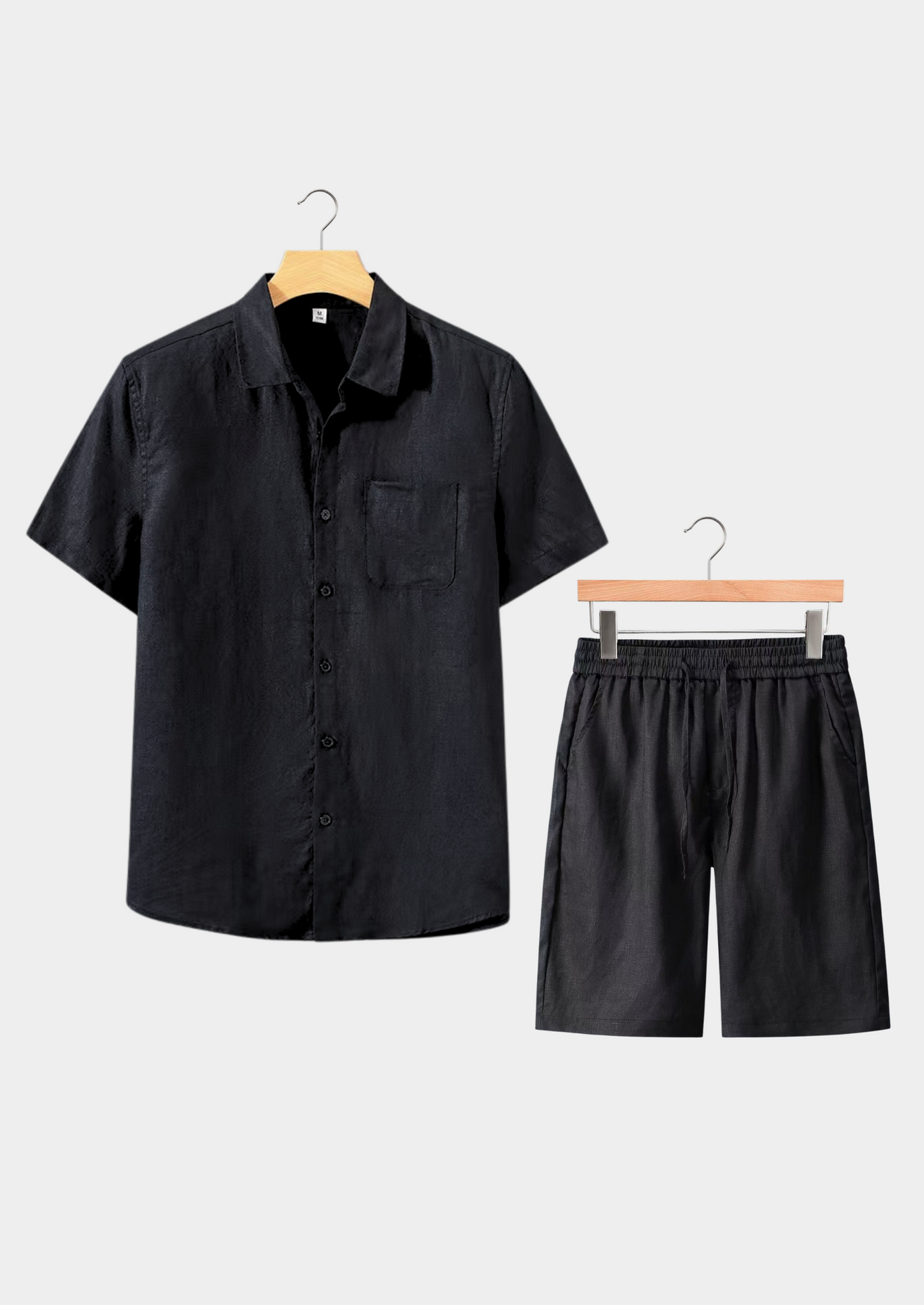 Toscana Shortsleeve Linen Set - Black
