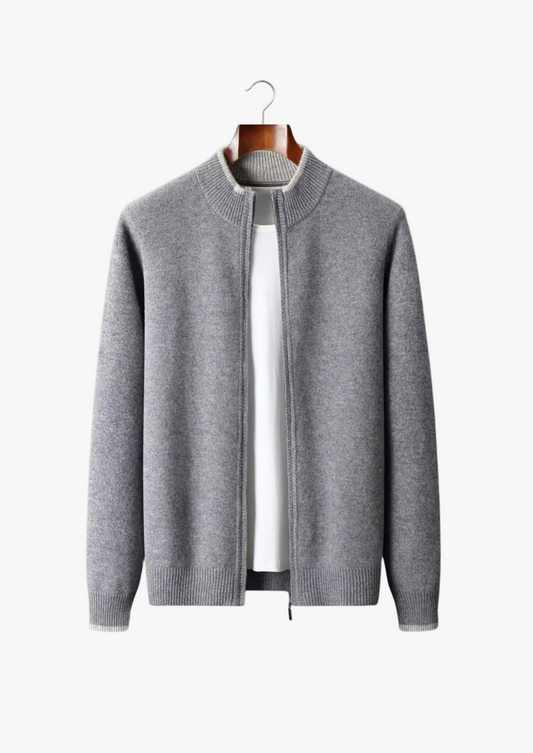 Raffaello Merino Wool Zip Cardigan