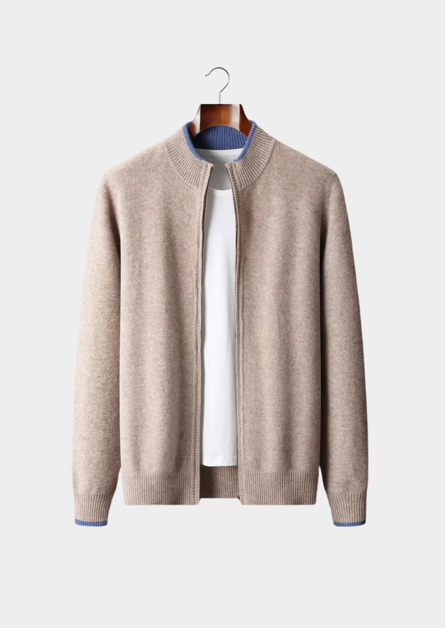 Raffaello Merino Wool Zip Cardigan
