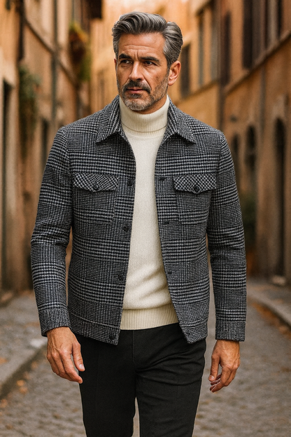 Parma Plaid Short Coat