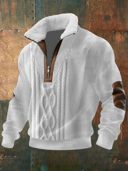Jack - Zip-Up Sweater with a High Fur-Trimmed Collar