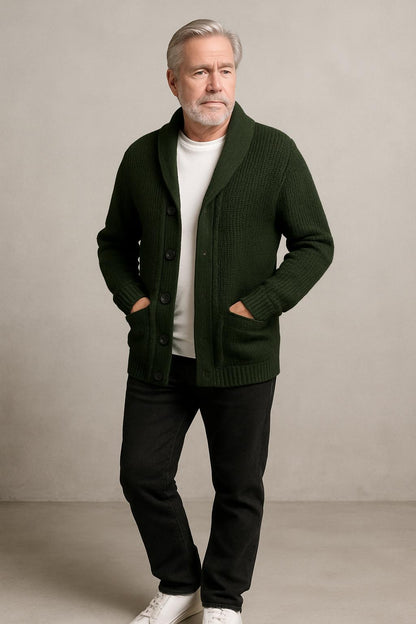 Fleece Shawl Collar Cardigan