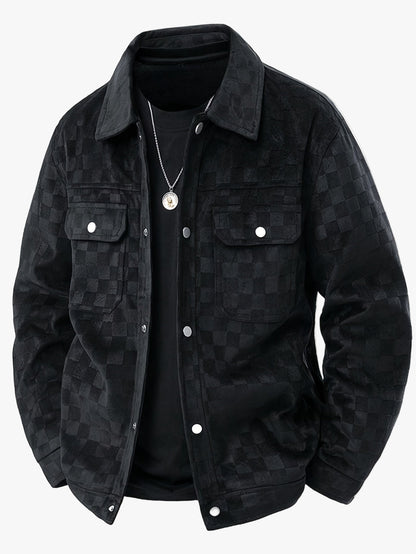 Caldero Checkered Suede Jacket